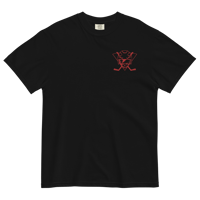 Skateful Dead Hockey Stealie - Embroidered Comfort Colors Tee (Black/Red)