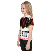 Image 1 of BossFitted White Black and Red Kids crew neck t-shirt