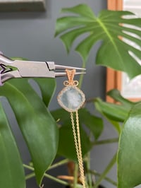 Image 5 of Gold Aquamarine Diamond Crystal Necklace