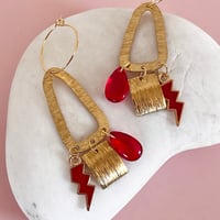 Image 4 of Pops of Red Shapes Earrings
