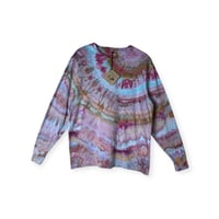 Image 1 of S Unisex Adult Soft Long Sleeve Tee in Muted Agate Ice Dye