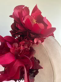 Image 3 of Magenta flower trail headpiece