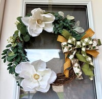 Image 4 of White Magnolia Floral Wreath