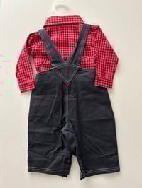 Image 2 of Pooh red overall set