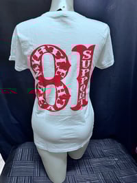 Image 2 of Women’s Skull Hands V Neck White 