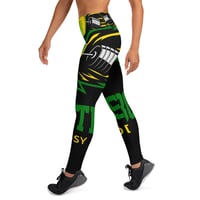 Image 3 of BOSSFITTED Black Yellow and Green AOP Yoga Leggings