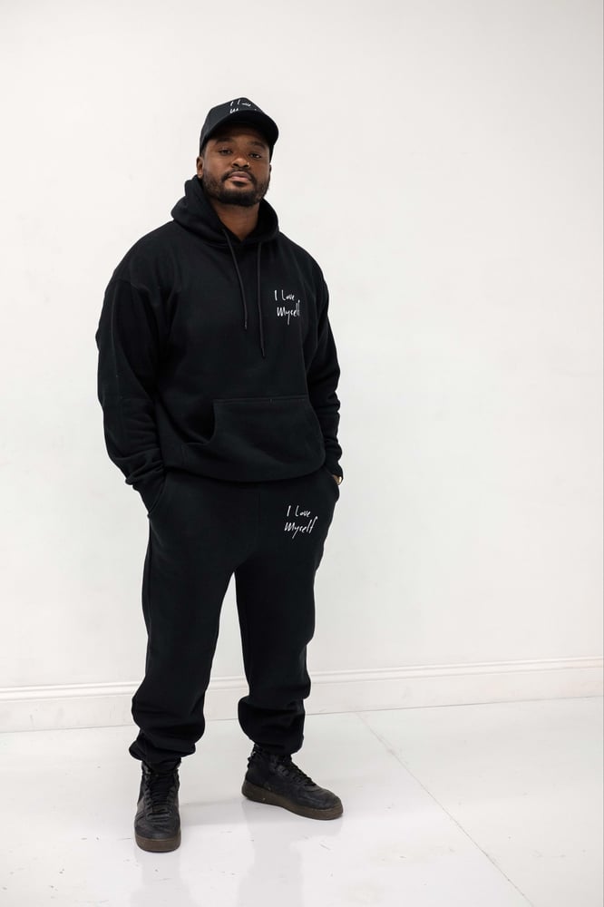 Image of Black Heavyweight ILoveMyself sweatsuit