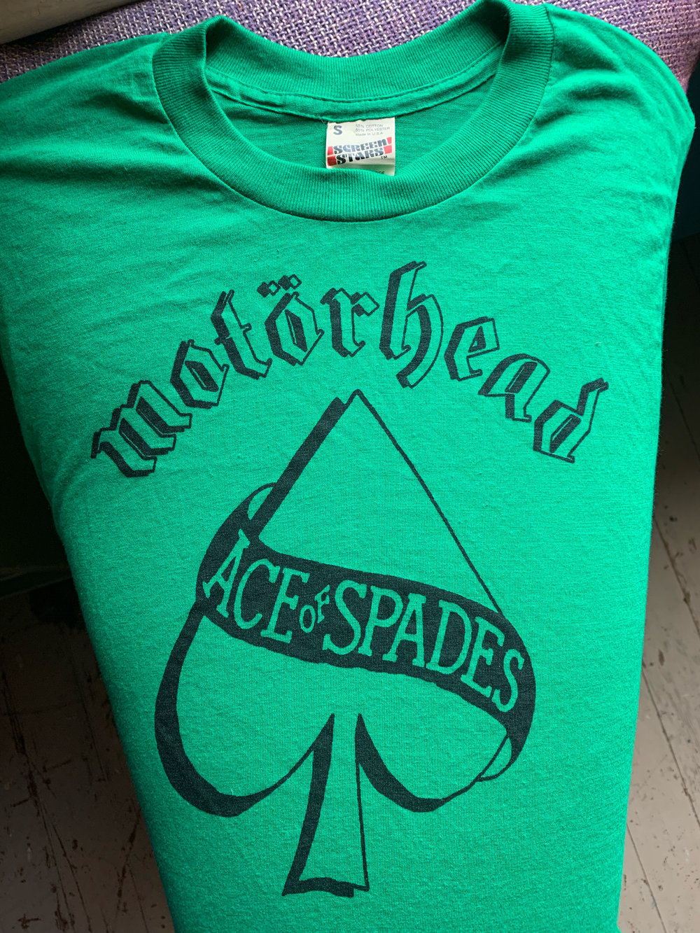 80's ScreenStars Men's SMALL Green Motörhead MUTHA FUCKER