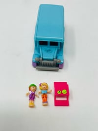 Image 2 of Polly Pocket vintage camion fleuriste bleu complet