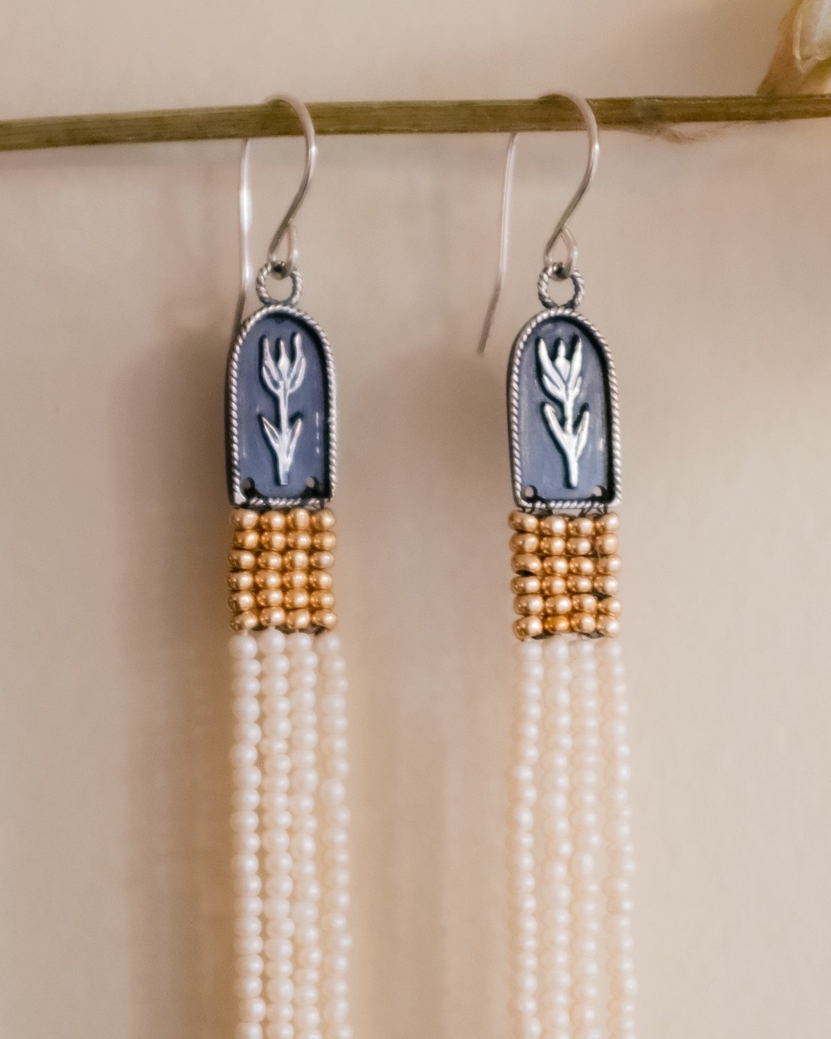 Image of Reliquary I - Tulip Fringe Earrings