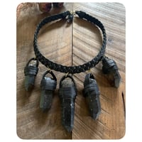 Image 3 of The Empress Necklace XXL - Giant Smokey Quartz and Black Leather