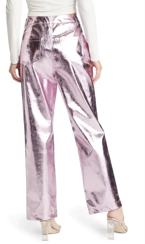 Image of Lupe Metallic Pants- Pale Pink