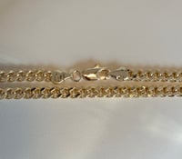 Image 3 of 14k Gold Plated Cuban Chain Set 