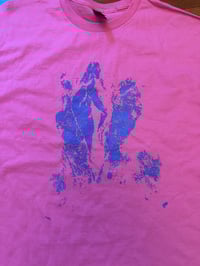 Image 2 of Pink T shirt with purple pussy print (M) copy