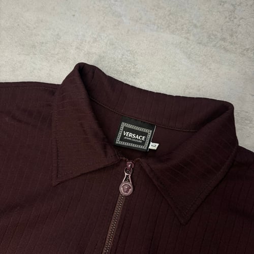 Image of Versace 1/4 Zip Polo Shirt, size large