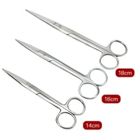 Image 1 of 12.5Cm/14Cm/16Cm/18Cm Dental Stainless Steel Surgical Scissors Forceps Straight Curved Medical Tools