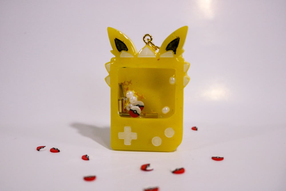 Image of Yellow Poke Custom Resin Shaker Keychain