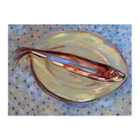 Image 1 of Sardine on Blue Polka-Dots