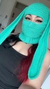 Teal bunny balaclava 