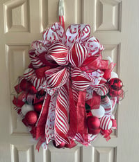 Image 1 of Candy Cane Stripe Wreath