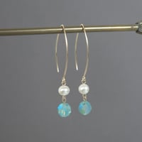 Image 2 of Grandes boucles  d’oreilles cristal vert d’eau