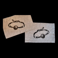 Image 1 of ball gag pillowcase pair - skeletons print