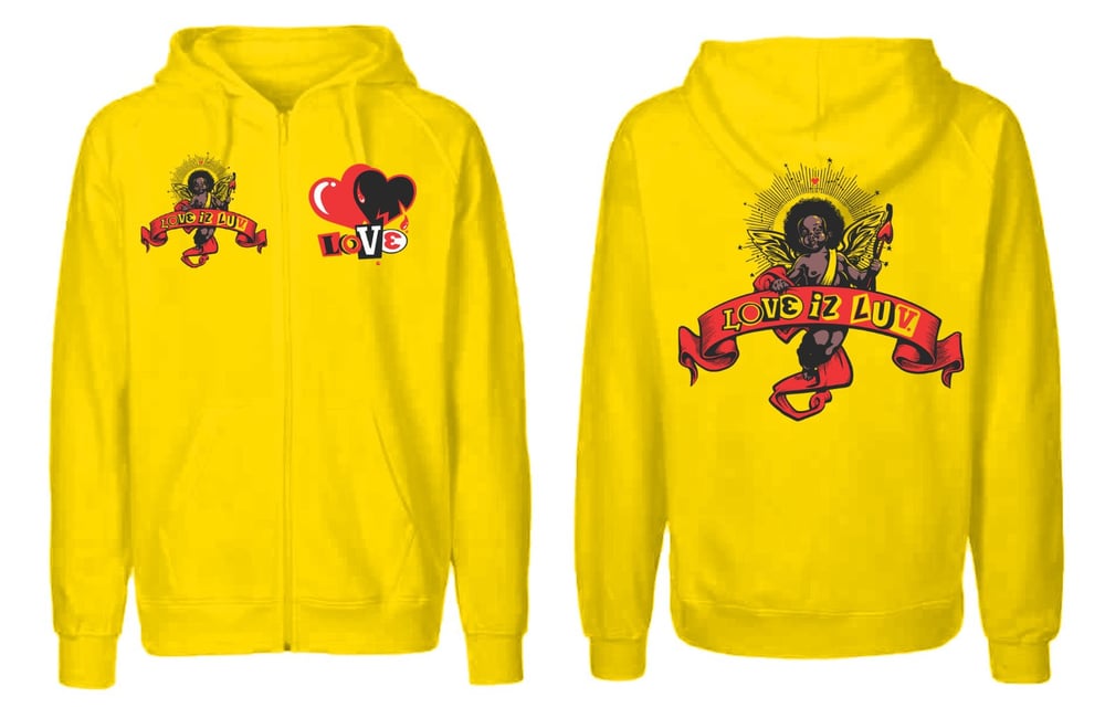 Image of Love at sunset “love is love zip up hoodie” 