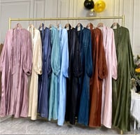 (PRE-ORDER) Silky Puffed Sleeve Abaya