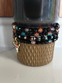 Image 3 of Western Glam Black and Gold Tumbler Bracelet Stack