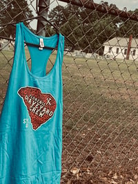 Ladies blue state tank top