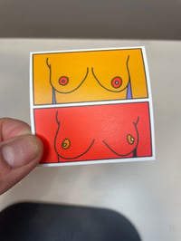 Image 1 of Double Breasted Sticker (orange and dark orange)