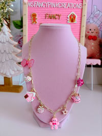 Image 1 of Dreaming of a Pink Christmas Charm Necklace 