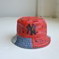 Image 1 of Reworked Bucket Red MCM x Denim Small/Medium