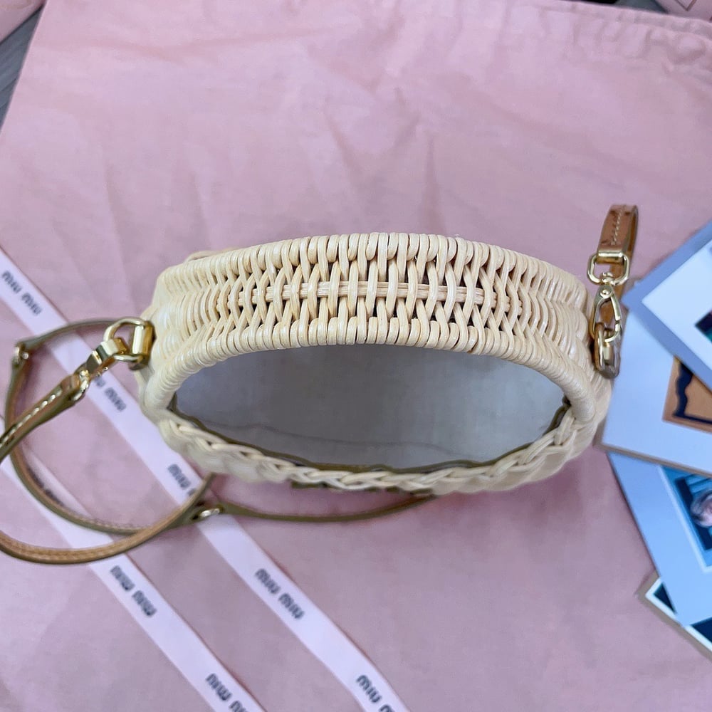 Miumiú Raffia Hobo Bag