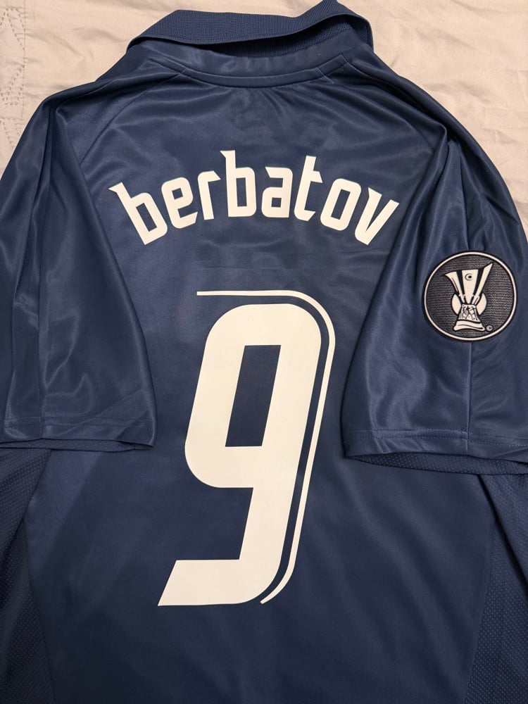 Image of Tottenham Hotspur “BERBATOV 9” 2007/08 Away Shirt + UEFA patch, M