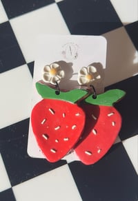 Image 1 of STRAWBERRIES (LARGE) | POLYMER CLAY EARRINGS
