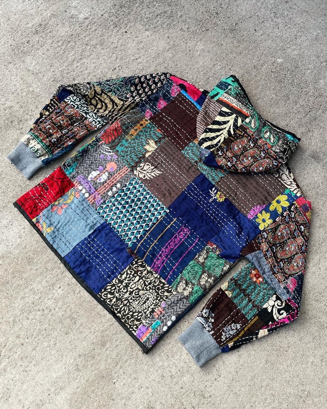 Patchwork Zip Up Hoodie