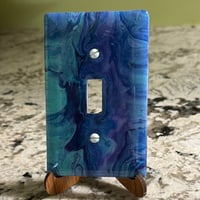 Painted Light Switch Plate Cover (single) cool blues 