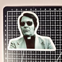 Image 2 of Cult Leader Reverend Jim Jones Jonestown Massacre DIE CUT Glossy Finish LAMINATED Vinyl Sticker