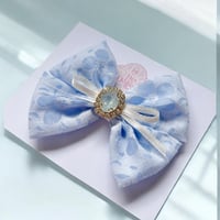 Image 1 of Spring Collection Baby Blue Floral Bow 