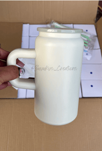 Image 3 of 16oz Stainless Steel Sublimation Can with handle