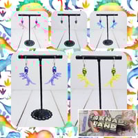 Image 1 of T-Rex Skeleton Earrings