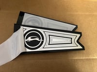 BLACK/CHROME FLAGS (PAIR) “IMPALA DEER” 