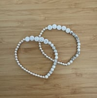 Image 3 of Custom Sterling silver / howlite bracelet