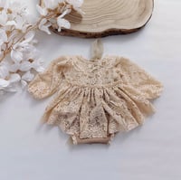 Image 1 of Newborn girls body-dress Bella | beige| photo props