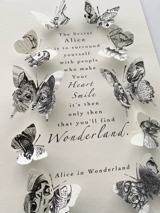 Alice In Wondwrland Original Paper Cut Quote Artwork