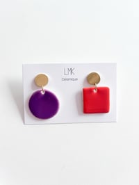 Paire de boucles d'oreilles céramique TRICARRÉ C