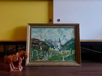 Image 1 of Oil Village Landscape on Board
