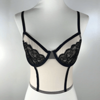 Image 1 of F21 sheer lace black and beige bra camisole top