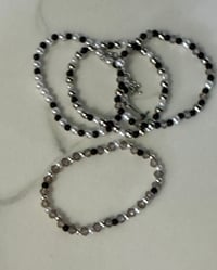 Image 7 of Black White and Silver Trash Panda Set (Bow, Bauble and Stack)